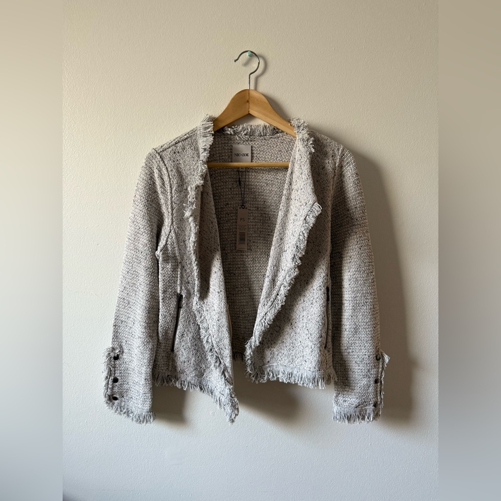 NIC+ZOE Womens Fringe Mix Jacket